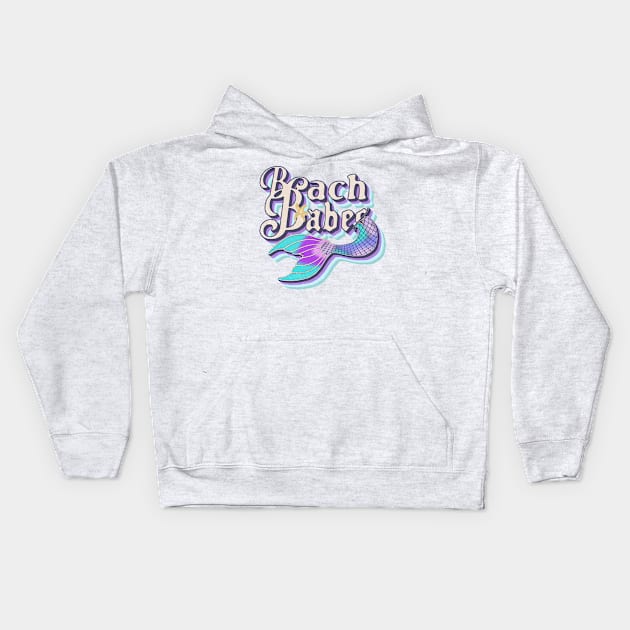 Mermaid Princess Beach Babe Kids Hoodie by MisconceivedFantasy